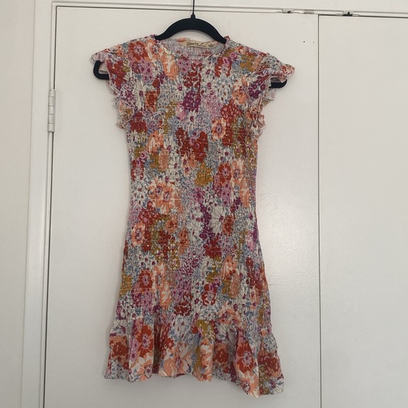 Liberty love multi color floral smocked dress size large - Picture 10 of 13